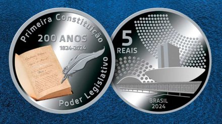 Bacen lança nova tiragem da moeda comemorativa 200 anos da 1° Constituição - Divulgação