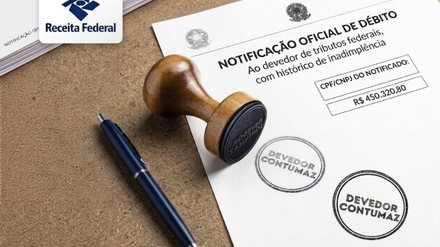 Receita Federal começa a notificar devedores contumazes; veja quem pode ser afetado - Imagem: Reprodução - Edição: Tribuna Financeira