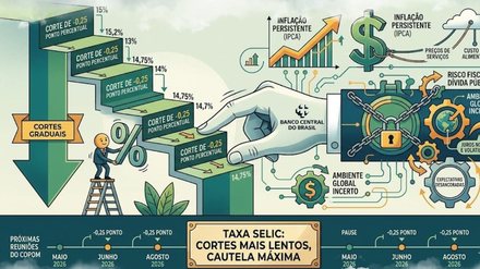 Selic pode cair só 0,25 ponto: entenda por que o Banco Central está cauteloso - Imagem: Reprodução - Edição: Tribuna Financeira