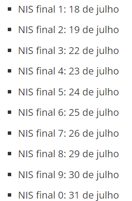 Calendário Julho 2024 Bolsa Familia